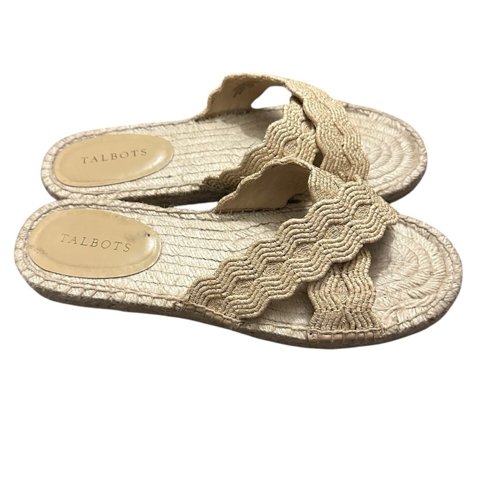 Talbots Hester Crisscross Raffia Espadrille Flat Sandals 11 - Picture 8 of 15